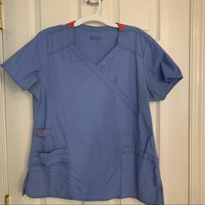 Wonderwink mock wrap scrub top size medium